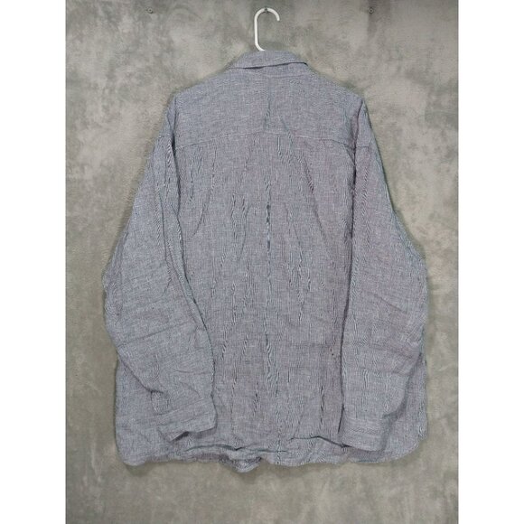 Orvis Shirt Mens XXL 2XL Black White Micro Houndstooth Linen Long Sleeve Casual - Picture 2 of 9